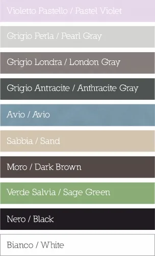 Colori disponibili resinato materico ruvido opaco