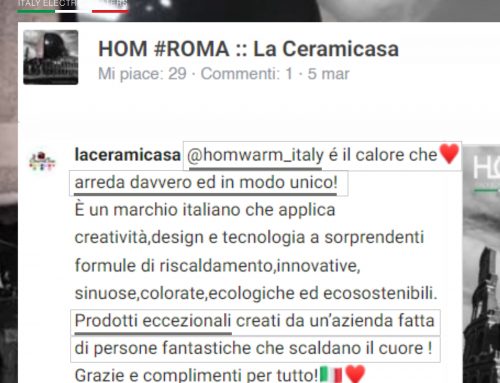 Dicono di noi: HOM radiatori e scalda salviette di design, HOM è un marchio italiano che applica creatività, design e tecnologia a sorprendenti formule di riscaldamento