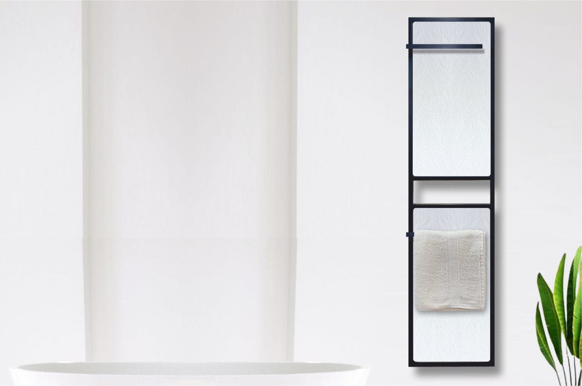 Termoarredo bagno design moderno in acciaio nero opaco
