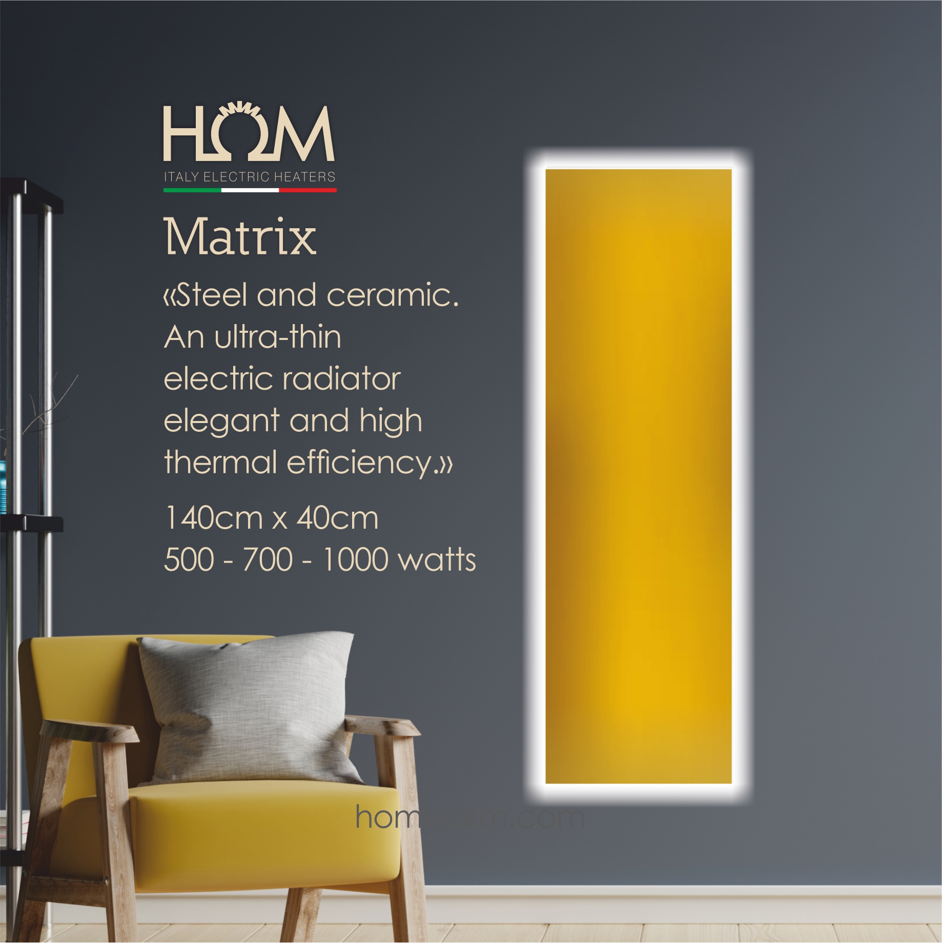 New HOM radiator - Ultra-thin and with high thermal efficiency. With led back lighting