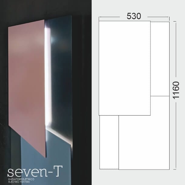Seven-T HOM: radiatore elettrico di design per soggiorno con pannelli in acciaio